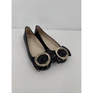 Frances‎ Valentine Ballet Leather Flats with Gold Accent Detail Womens 7/37.5
